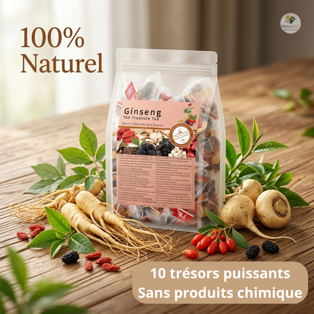 Thé Ginseng 10 Trésors – Vitalité Naturelle | 30 Sachets Premium